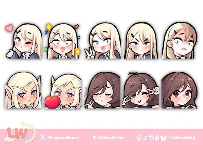 Little Wolf Studio Anime Style Emotes Commission