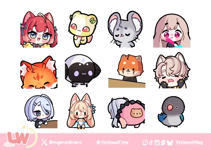 Little Wolf Studio Frame by Frame Animated Emotes Commission