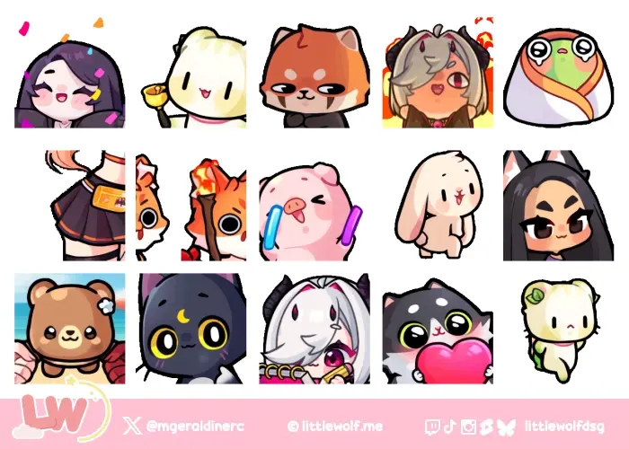 Little Wolf Studio Pre Made Animated Emotes Commission