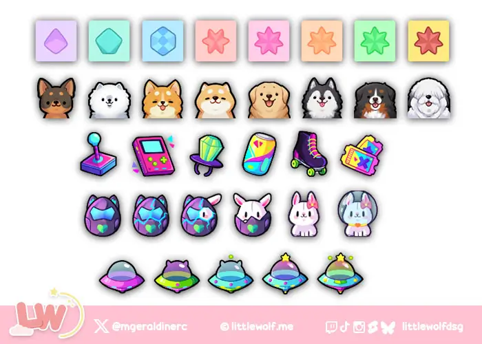 Little Wolf Studio Subscriber and Bits Badges Commission