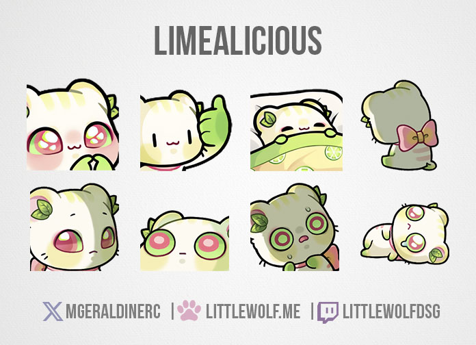Custom Emotes Commission for Vtuber Limealicious