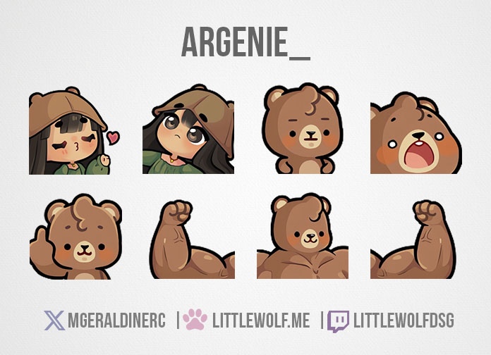 Custom Emotes Commission for Vtuber Argenie_