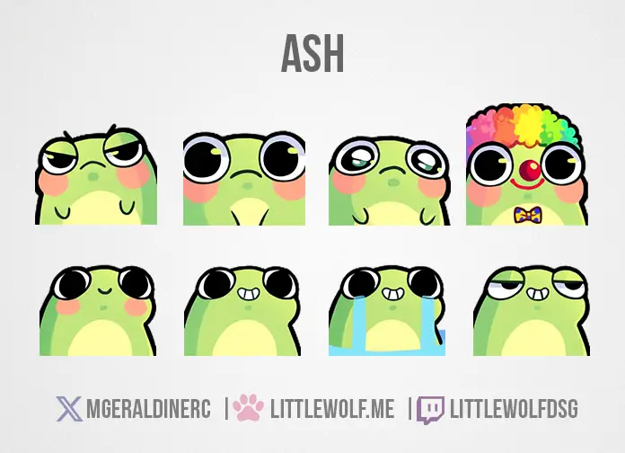 Custom Emotes Commission for Vtuber Ash