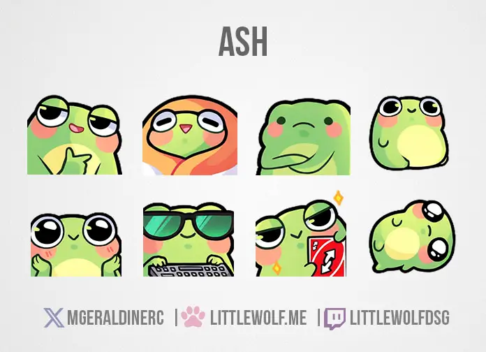 Custom Emotes Commission for Vtuber Ash