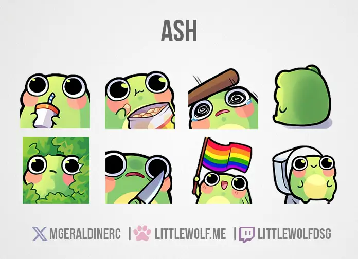 Custom Emotes Commission for Vtuber Ash