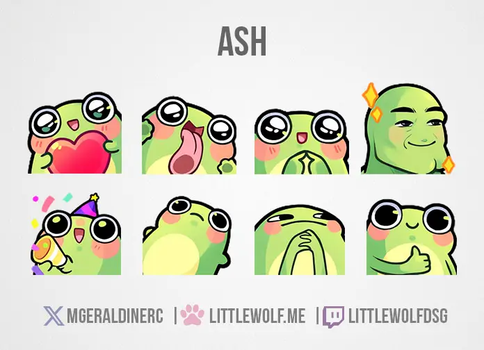 Custom Emotes Commission for Vtuber Ash
