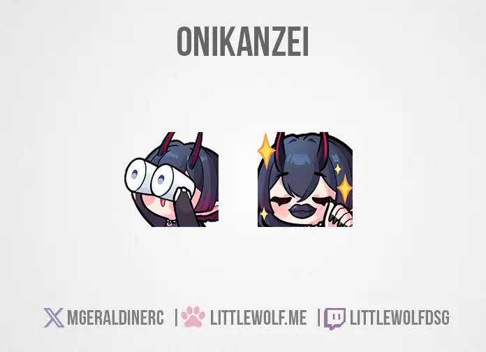 Custom Emotes Commission for Vtuber Onikanzei