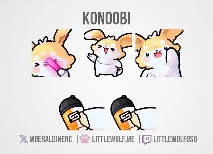 Custom Animated Emotes Commission for Vtuber Konoobi