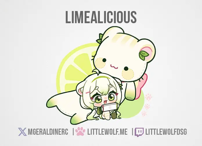 Custom Chibi Commission for Vtuber Limealicious
