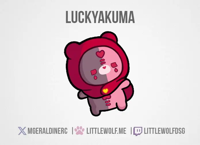 Custom Animated Emotes Commission for Vtuber Luckyakuma
