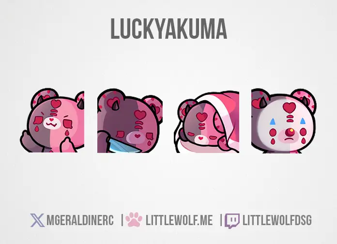 Custom Emotes Commission for Vtuber Luckyakuma