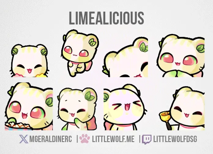 Custom Animated Emotes Commission for Vtuber Limealicious