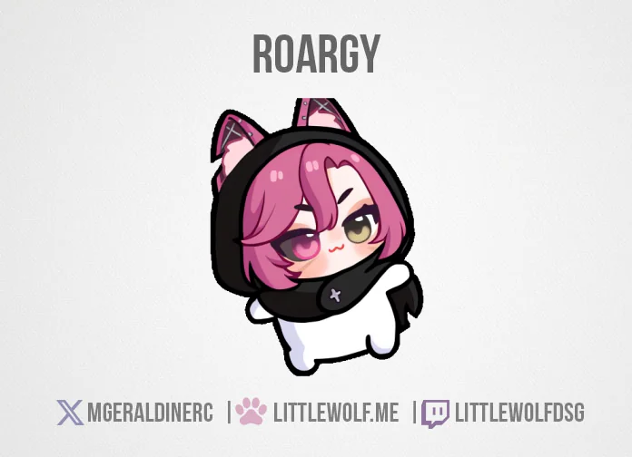 Custom Animated Emotes Commission for Vtuber Roargy
