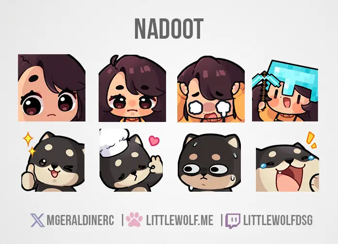 Custom Emotes Commission for Streamer Nadoot